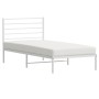Estructura de cama de metal con cabecero blanco 80x200 cm de , Camas y somieres - Ref: Foro24-352359, Precio: 61,71 €, Descue...