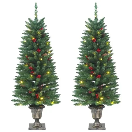 Árboles de Navidad artificiales 2 uds 100 LED verde 120 cm de , Arboles de navidad - Ref: Foro24-357770, Precio: 84,55 €, Des...
