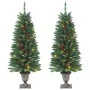 Árboles de Navidad artificiales 2 uds 100 LED verde 120 cm de , Arboles de navidad - Ref: Foro24-357770, Precio: 84,55 €, Des...
