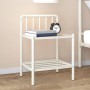 Mesita de noche metal vidrio blanco transparente 45x34,5x62,5cm de vidaXL, Mesitas de noche - Ref: Foro24-325098, Precio: 38,...