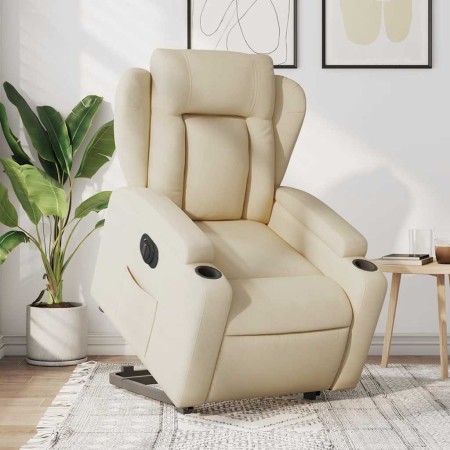 Sillón eléctrico reclinable elevable de tela color crema en Sillones | Comprar online en Foru.es