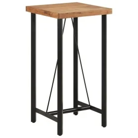 Mesa alta de hierro y madera maciza de acacia 55x55x107 cm de , Mesas de cocina y de comedor - Ref: Foro24-356369, Precio: 18...