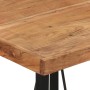 Mesa alta de hierro y madera maciza de acacia 55x55x107 cm de , Mesas de cocina y de comedor - Ref: Foro24-356369, Precio: 18...