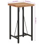Mesa alta de hierro y madera maciza de acacia 55x55x107 cm de , Mesas de cocina y de comedor - Ref: Foro24-356369, Precio: 18...