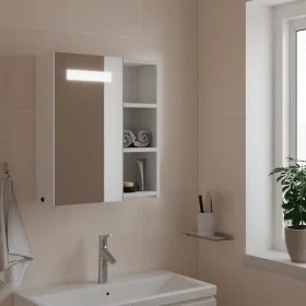 Bathroom cabinet with mirror and white LED light 45x13x52 cm by , bathroom vanities - Ref: Foro24-357965, Price: 76,67 €, Dis...
