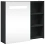 Mueble de baño con espejo y luz LED negro 60x13x52 cm de , Tocadores de baño - Ref: Foro24-357971, Precio: 88,95 €, Descuento: %