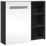 Mueble de baño con espejo y luz LED negro 60x13x52 cm de , Tocadores de baño - Ref: Foro24-357971, Precio: 88,95 €, Descuento: %