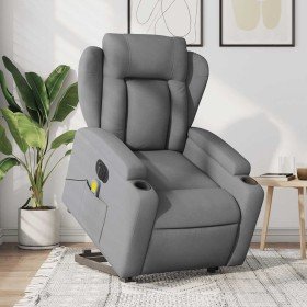 Sillón de masaje eléctrico reclinable elevable tela gris claro en Sillones | Comprar online en Foru.es