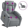 Sillón de masaje eléctrico reclinable elevable tela gris claro en Sillones | Comprar online en Foru.es