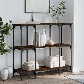 Mesa consola madera de ingeniería marrón roble 102x35x90 cm de , Mesas auxiliares - Ref: Foro24-834149, Precio: 64,35 €, Desc...