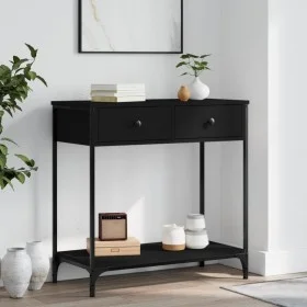 Mesa consola madera de ingeniería negro 75x34,5x75 cm de , Mesas auxiliares - Ref: Foro24-834175, Precio: 59,93 €, Descuento: %