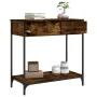 Smoked oak engineered wood console table 75x34.5x75 cm by , Side tables - Ref: Foro24-834177, Price: 54,16 €, Discount: %