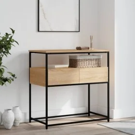 Mesa consola madera de ingeniería roble Sonoma 75x40x75 cm de , Mesas auxiliares - Ref: Foro24-834156, Precio: 69,50 €, Descu...