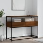 Mesa consola madera de ingeniería marrón roble 100x40x75 cm de , Mesas auxiliares - Ref: Foro24-834154, Precio: 82,99 €, Desc...