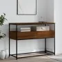Oak brown engineered wood console table 100x40x75 cm by , Side tables - Ref: Foro24-834154, Price: 81,70 €, Discount: %