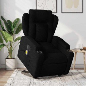 Sillón de masaje eléctrico reclinable elevable tela negro en Sillones | Comprar online en Foru.es
