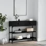 Black engineered wood console table 100x25x75 cm by , Side tables - Ref: Foro24-834180, Price: 88,91 €, Discount: %