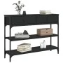 Black engineered wood console table 100x25x75 cm by , Side tables - Ref: Foro24-834180, Price: 88,91 €, Discount: %