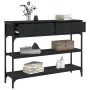Black engineered wood console table 100x25x75 cm by , Side tables - Ref: Foro24-834180, Price: 88,91 €, Discount: %