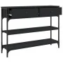 Black engineered wood console table 100x25x75 cm by , Side tables - Ref: Foro24-834180, Price: 88,91 €, Discount: %