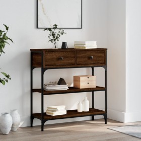 Mesa consola madera de ingeniería marrón roble 72,5x25x75 cm de , Mesas auxiliares - Ref: Foro24-834189, Precio: 79,65 €, Des...