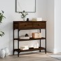 Mesa consola madera de ingeniería marrón roble 72,5x25x75 cm de , Mesas auxiliares - Ref: Foro24-834189, Precio: 79,65 €, Des...