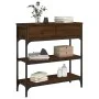Mesa consola madera de ingeniería marrón roble 72,5x25x75 cm de , Mesas auxiliares - Ref: Foro24-834189, Precio: 78,21 €, Des...