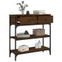 Mesa consola madera de ingeniería marrón roble 72,5x25x75 cm de , Mesas auxiliares - Ref: Foro24-834189, Precio: 78,21 €, Des...