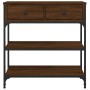 Mesa consola madera de ingeniería marrón roble 72,5x25x75 cm de , Mesas auxiliares - Ref: Foro24-834189, Precio: 79,65 €, Des...