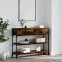 Mesa consola madera de ingeniería roble ahumado 100x25x75 cm de , Mesas auxiliares - Ref: Foro24-834182, Precio: 71,01 €, Des...