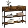 Mesa consola madera de ingeniería roble ahumado 100x25x75 cm de , Mesas auxiliares - Ref: Foro24-834182, Precio: 71,01 €, Des...