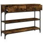 Mesa consola madera de ingeniería roble ahumado 100x25x75 cm de , Mesas auxiliares - Ref: Foro24-834182, Precio: 71,01 €, Des...