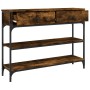Mesa consola madera de ingeniería roble ahumado 100x25x75 cm de , Mesas auxiliares - Ref: Foro24-834182, Precio: 71,93 €, Des...