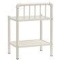 Mesita de noche metal vidrio blanco transparente 45x34,5x62,5cm de vidaXL, Mesitas de noche - Ref: Foro24-325098, Precio: 38,...