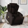 Sillón masaje eléctrico reclinable elevable tela marrón oscuro en Sillones | Comprar online en Foru.es
