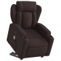 Sillón masaje eléctrico reclinable elevable tela marrón oscuro en Sillones | Comprar online en Foru.es