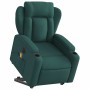 Sillón masaje eléctrico reclinable elevable tela verde oscuro en Sillones | Comprar online en Foru.es