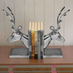2-piece deer design bookends in silver aluminum by vidaXL, Bookend - Ref: Foro24-243478, Price: 78,34 €, Discount: %
