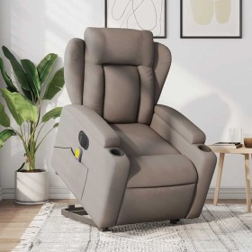 Sillón de masaje eléctrico reclinable elevable tela taupé en Sillones | Comprar online en Foru.es