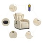 Sillón de masaje eléctrico reclinable elevable tela crema en Sillones | Comprar online en Foru.es
