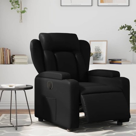 Sillón reclinable eléctrico de cuero sintético negro en Sillones | Comprar online en Foru.es