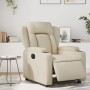Sillón reclinable eléctrico de cuero sintético crema en Sillones | Comprar online en Foru.es