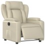 Sillón reclinable eléctrico de cuero sintético crema en Sillones | Comprar online en Foru.es