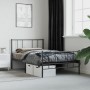 Estructura de cama con cabecero y estribo metal negro 80x200 cm de , Camas y somieres - Ref: Foro24-352489, Precio: 62,13 €, ...