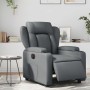 Sillón reclinable eléctrico de cuero sintético gris en Sillones | Comprar online en Foru.es