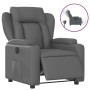 Sillón reclinable eléctrico de cuero sintético gris en Sillones | Comprar online en Foru.es