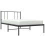 Estructura de cama con cabecero metal negro 80x200 cm de , Camas y somieres - Ref: Foro24-352471, Precio: 60,88 €, Descuento: %