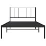 Estructura de cama con cabecero metal negro 80x200 cm de , Camas y somieres - Ref: Foro24-352471, Precio: 60,88 €, Descuento: %