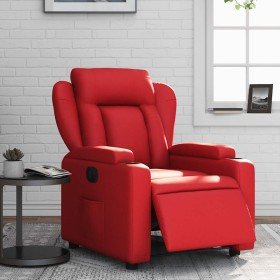 Sillón reclinable eléctrico de cuero sintético rojo en Sillones | Comprar online en Foru.es