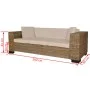 Three-seater sofa set 8 pieces real rattan by vidaXL, Sofas - Ref: Foro24-243246, Price: 491,21 €, Discount: %